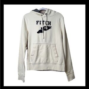 Y2K Abercrombie & Fitch M White Cream Muscle Hoodie Sweatshirt Waffle Knit Thick